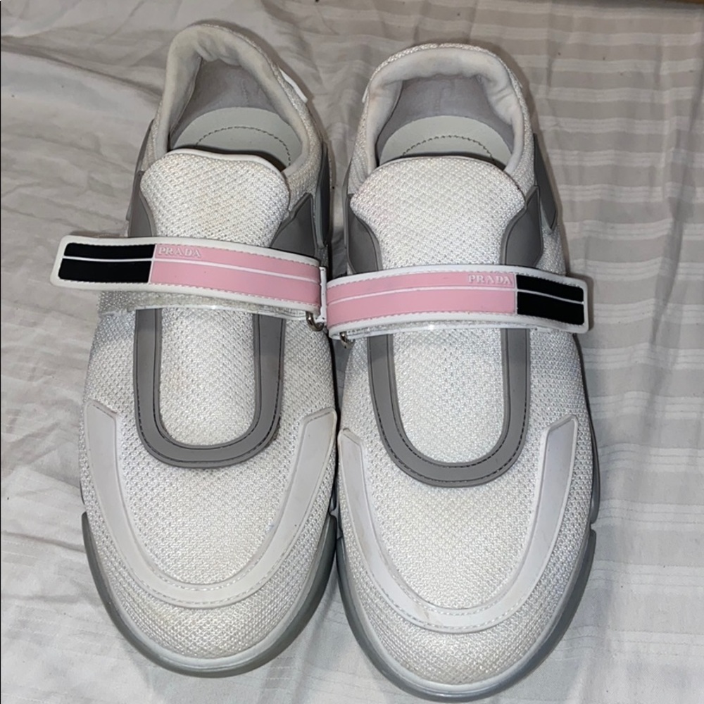 Prada logo strap sneakers